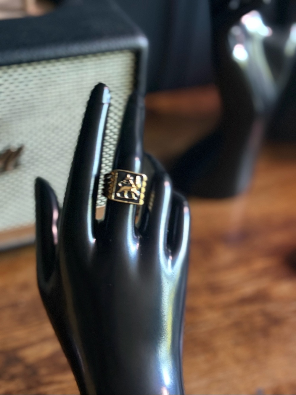 Zion Gold Signet Ring with Floral Motif